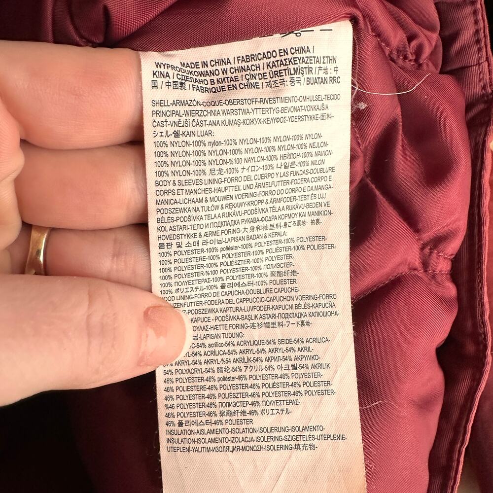 Vans Women's Maroon Zip Up Ski Jacket Fur Lined Hood Size Small - Picture 7 of 8